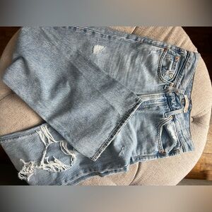 Levi’s rib cage wide leg Classic Light Blue Distressed Women Jeans